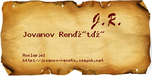 Jovanov Renátó névjegykártya